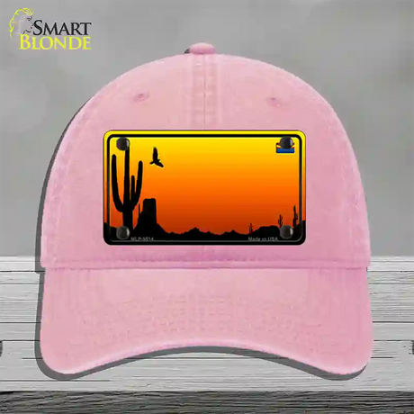 AZ Blank Scenic Novelty License Plate Hat Unconstructed Cotton / Pink