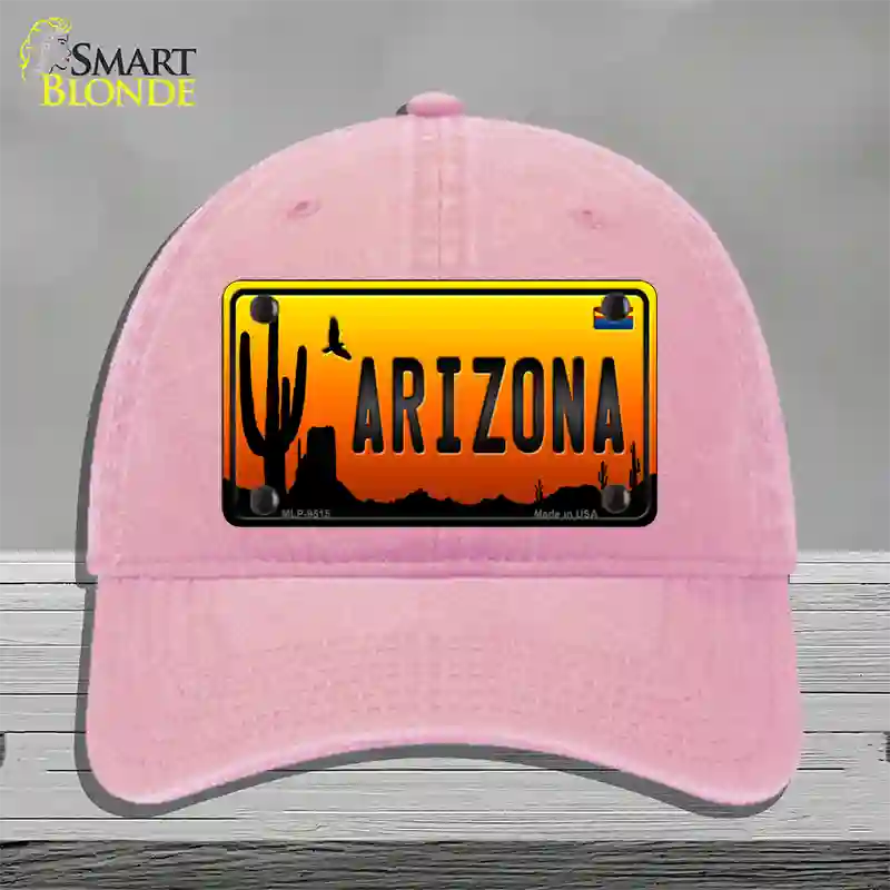 Arizona Scenic Novelty License Plate Hat Unconstructed Cotton / Pink