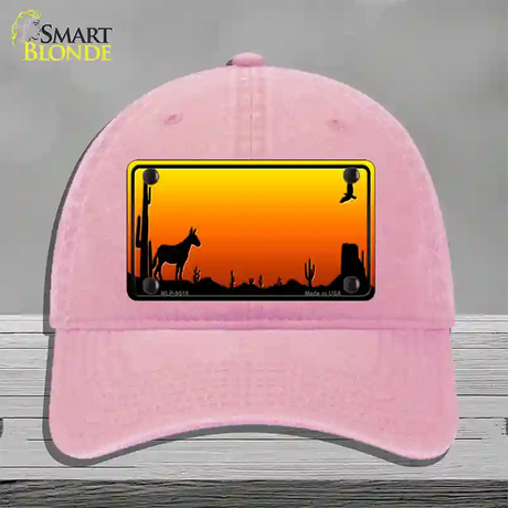 Donkey Blank Scenic Novelty License Plate Hat Unconstructed Cotton / Pink