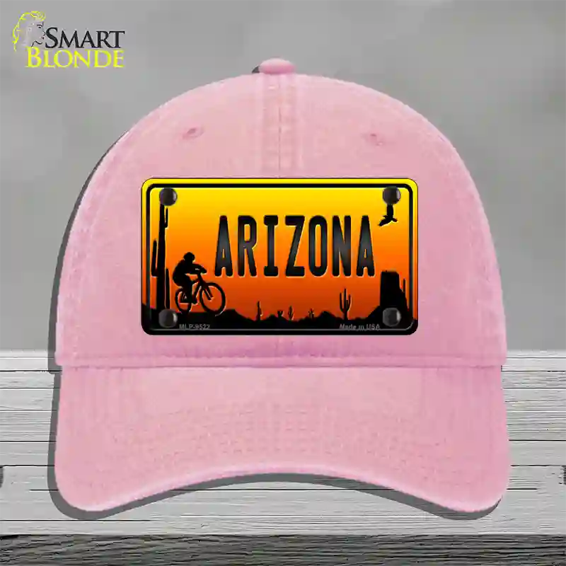 Biker Arizona Scenic Novelty License Plate Hat Unconstructed Cotton / Pink