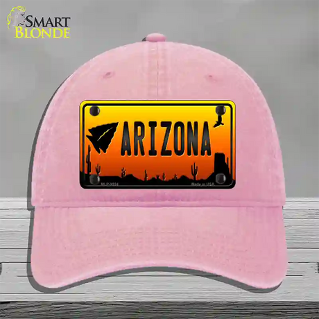 Arrowhead Arizona Scenic Novelty License Plate Hat Unconstructed Cotton / Pink