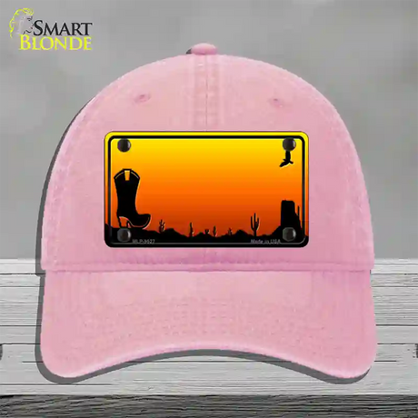 Boot Blank Scenic Novelty License Plate Hat Unconstructed Cotton / Pink