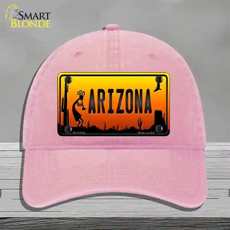 Kokopelli Arizona Scenic Novelty License Plate Hat Unconstructed Cotton / Pink