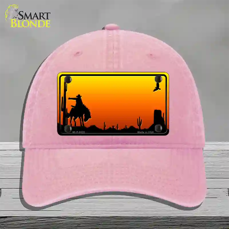 Rodeo Blank Scenic Novelty License Plate Hat Unconstructed Cotton / Pink