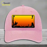 Cowboy Blank Scenic Novelty License Plate Hat Unconstructed Cotton / Pink