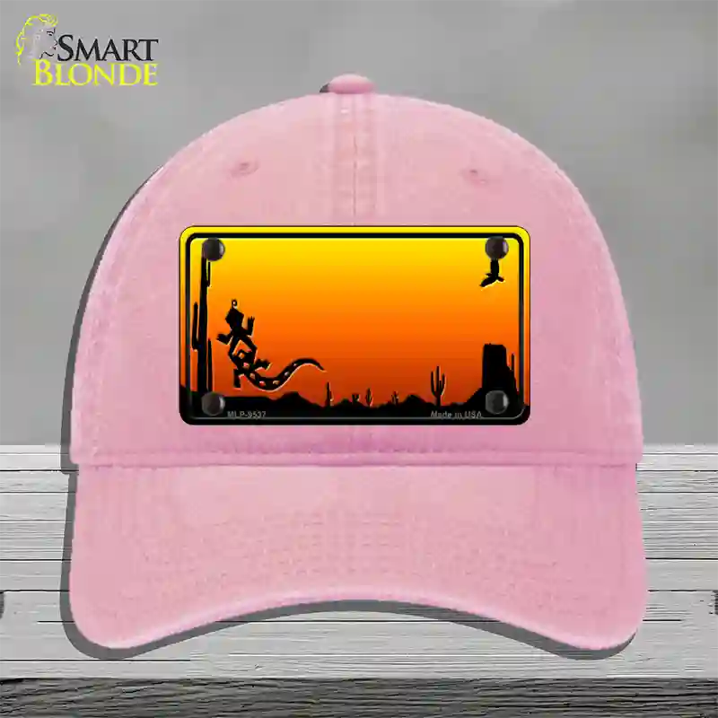 Lizard Blank Scenic Novelty License Plate Hat Unconstructed Cotton / Pink