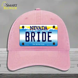 Bride Nevada Novelty License Plate Hat Unconstructed Cotton / Pink