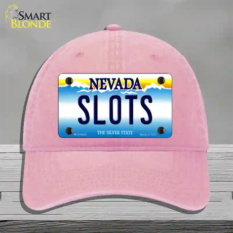 Slots Nevada Novelty License Plate Hat Unconstructed Cotton / Pink