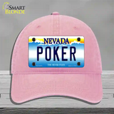 Poker Nevada Novelty License Plate Hat Unconstructed Cotton / Pink