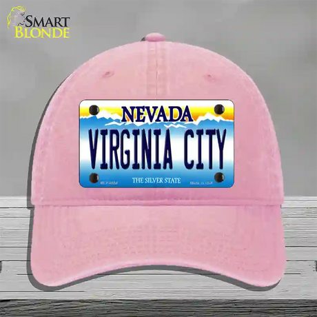 Virginia City Nevada Novelty License Plate Hat Unconstructed Cotton / Pink