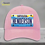 Henderson Nevada Novelty License Plate Hat Unconstructed Cotton / Pink