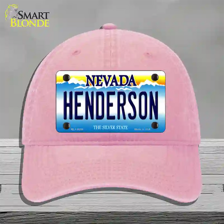 Henderson Nevada Novelty License Plate Hat Unconstructed Cotton / Pink