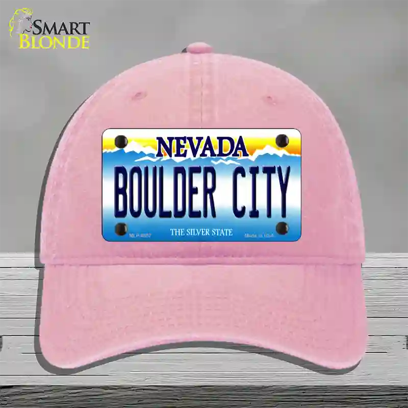 Boulder City Nevada Novelty License Plate Hat Unconstructed Cotton / Pink