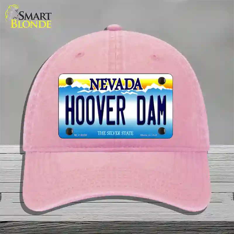 Hoover Dam Nevada Novelty License Plate Hat Unconstructed Cotton / Pink