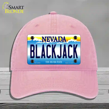 Black Jack Nevada Novelty License Plate Hat Unconstructed Cotton / Pink