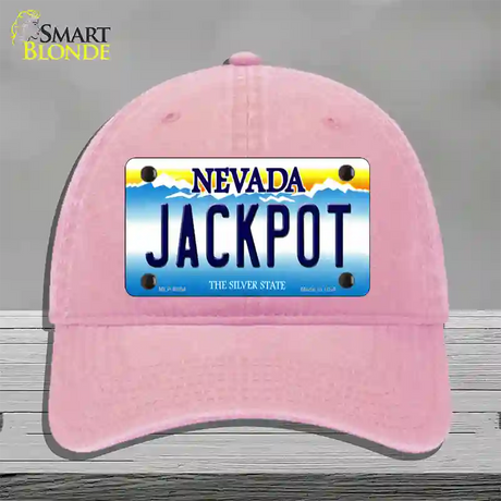 Jack Pot Nevada Novelty License Plate Hat Unconstructed Cotton / Pink