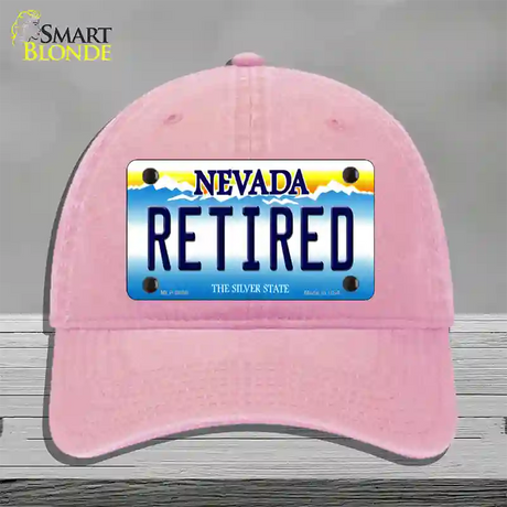 Retired Nevada Novelty License Plate Hat Unconstructed Cotton / Pink