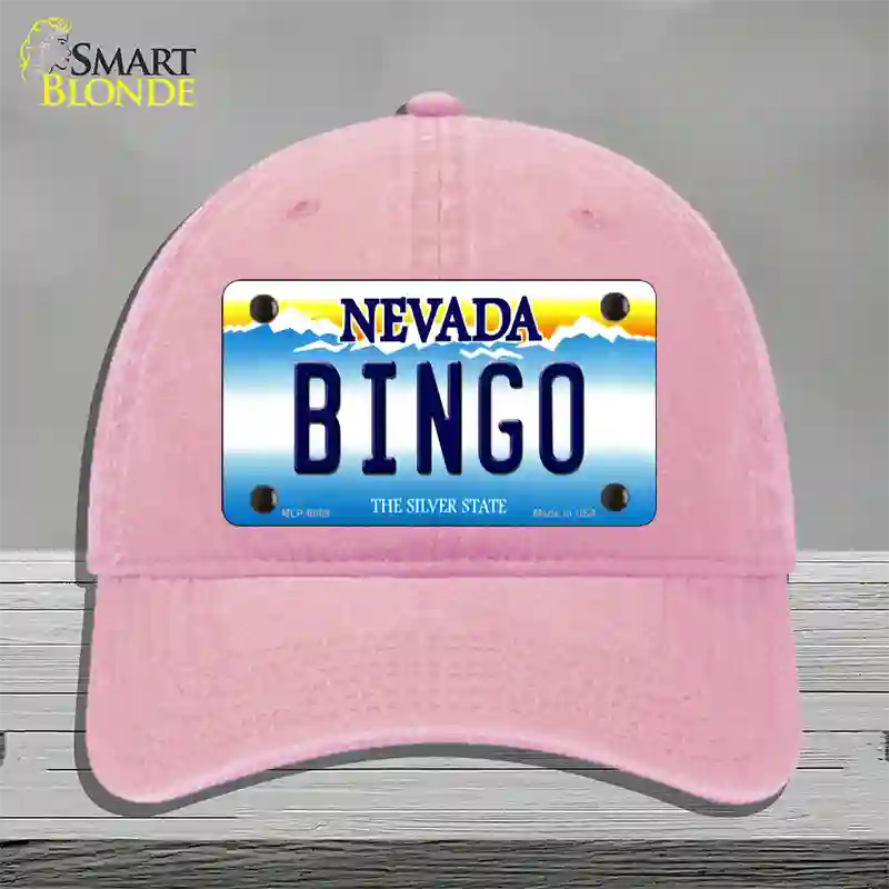 Bingo Nevada Novelty License Plate Hat Unconstructed Cotton / Pink