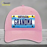 Grandma Nevada Novelty License Plate Hat Unconstructed Cotton / Pink