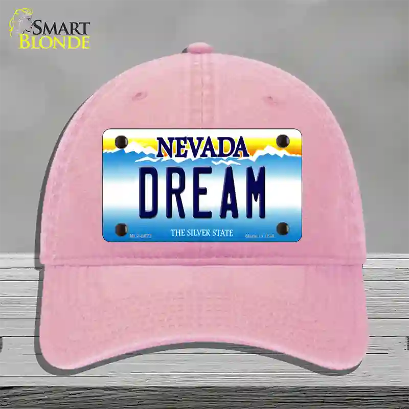 Dream Nevada Novelty License Plate Hat Unconstructed Cotton / Pink