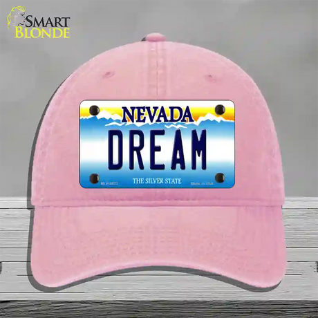 Dream Nevada Novelty License Plate Hat Unconstructed Cotton / Pink