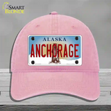 Anchorage Alaska State Novelty License Plate Hat Unconstructed Cotton / Pink