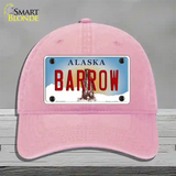 Barrow Alaska State Novelty License Plate Hat Unconstructed Cotton / Pink