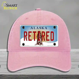 Retired Alaska State Novelty License Plate Hat Unconstructed Cotton / Pink