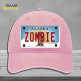 Zombie Alaska State Novelty License Plate Hat Unconstructed Cotton / Pink