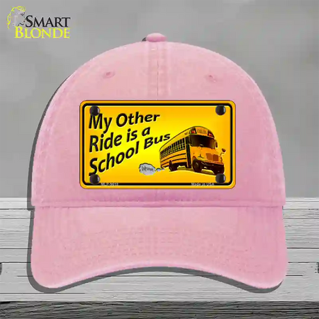 My Other Ride Novelty License Plate Hat Unconstructed Cotton / Pink