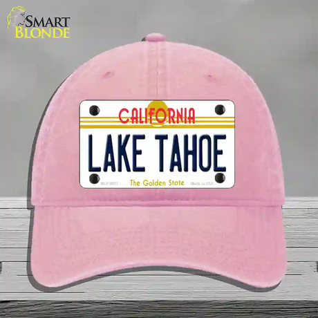 Lake Tahoe California Novelty License Plate Hat Unconstructed Cotton / Pink