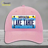 Lake Tahoe Nevada Novelty License Plate Hat Unconstructed Cotton / Pink