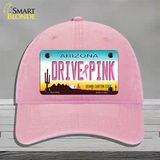 Drive Pink Arizona Novelty License Plate Hat Unconstructed Cotton / Pink