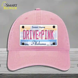 Drive Pink Alabama Novelty License Plate Hat Unconstructed Cotton / Pink