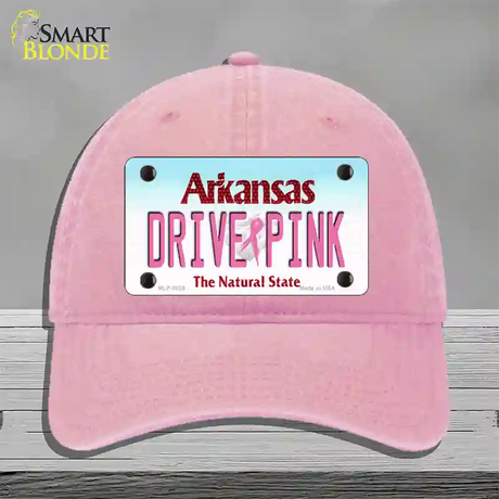 Drive Pink Arkansas Novelty License Plate Hat Unconstructed Cotton / Pink