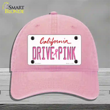 Drive Pink California Novelty License Plate Hat Unconstructed Cotton / Pink