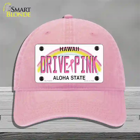 Drive Pink Hawaii Novelty License Plate Hat Unconstructed Cotton / Pink