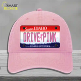 Drive Pink Idaho Novelty License Plate Hat Unconstructed Cotton / Pink