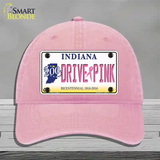 Drive Pink Indiana Novelty License Plate Hat Unconstructed Cotton / Pink