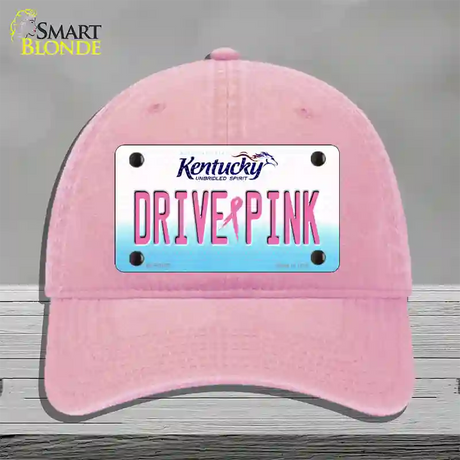 Drive Pink Kentucky Novelty License Plate Hat Unconstructed Cotton / Pink