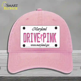 Drive Pink Maryland Novelty License Plate Hat Unconstructed Cotton / Pink