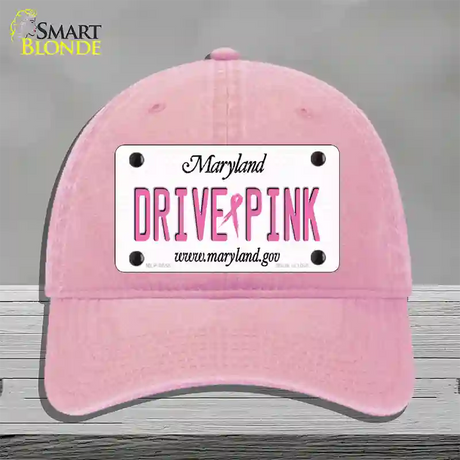 Drive Pink Maryland Novelty License Plate Hat Unconstructed Cotton / Pink