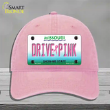 Drive Pink Missouri Novelty License Plate Hat Unconstructed Cotton / Pink