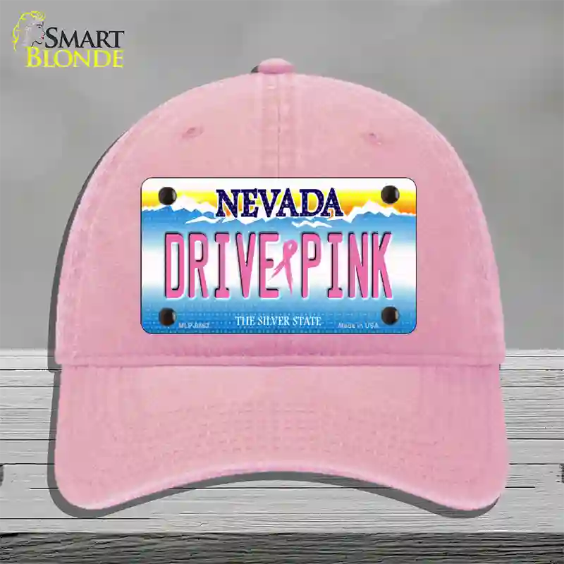 Drive Pink Nevada Novelty License Plate Hat Unconstructed Cotton / Pink