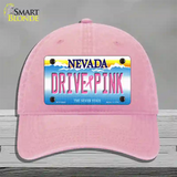 Drive Pink Nevada Novelty License Plate Hat Unconstructed Cotton / Pink