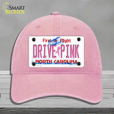 Drive Pink North Carolina Novelty License Plate Hat Unconstructed Cotton / Pink