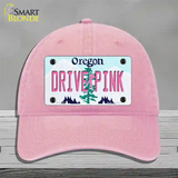 Drive Pink Oregon Novelty License Plate Hat Unconstructed Cotton / Pink