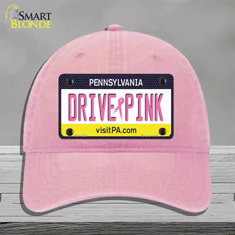 Drive Pink Pennsylvania Novelty License Plate Hat Unconstructed Cotton / Pink