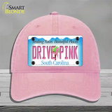 Drive Pink South Carolina Novelty License Plate Hat Unconstructed Cotton / Pink