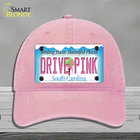 Drive Pink South Carolina Novelty License Plate Hat Unconstructed Cotton / Pink